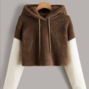 Drawstring flannel hoodie xs